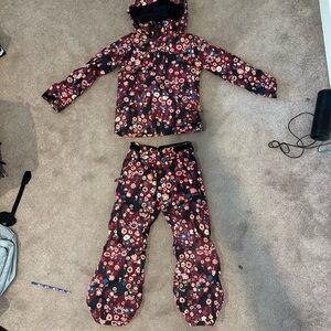 Burton Pink and Blue Floral Snow Pants